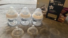 Image of Tommee Tippee Closer to Nature Baby Bottles 150ml x3 + Extra Teats New