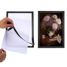 12 Pack Magnetic Sign Holder 8"x12" A4 Magnetic Display Frame Black