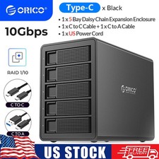 ORICO 5 Bay Hard Drive Enclosure Daisy Chain 10Gbps Type-C HDD Docking Station