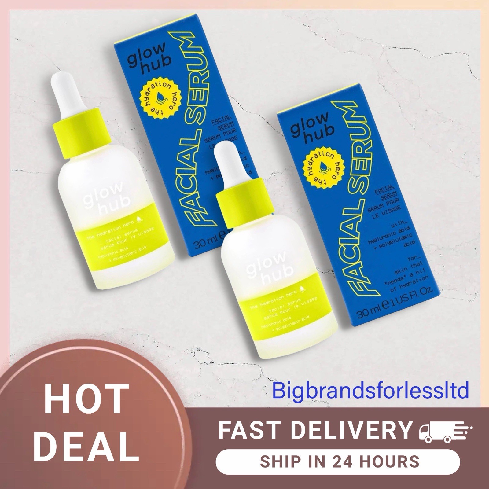 Glow Hub The Hydration Hero Serum 30ml -2 Pack RRP £28