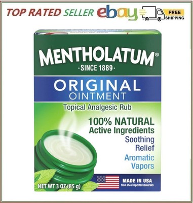 Mentholatum Original Chest Rub Ointment , White, 3 Ounce (Pack of 1) (0483)
