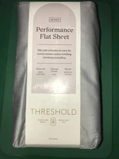 Queen 400 Thread Count Performance Flat Sheet Classic Gray - Threshold: Cotton