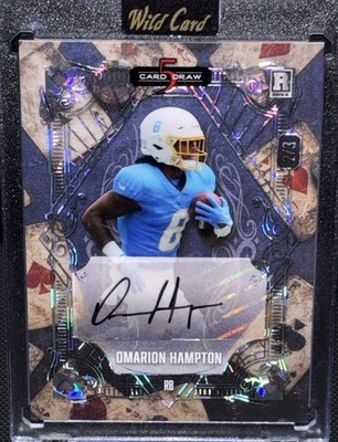 Omarion Hampton Auto LA Chargers Rookie Foil Refractor Football Card Rare RC 2/3