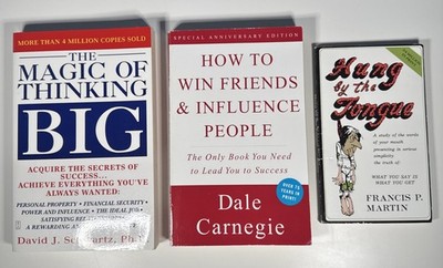 Lot of 3 Self Development Self Help Books - David J. Schwartz Dale Carnegie