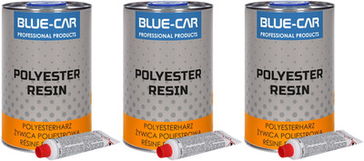 3 x BLUE-CAR Polyester Verbundharz Glasfaser 1L mit Härter