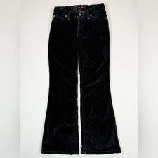 GAPKIDS Girls' Vintage Y2K 2000s Black Velvet Velour Bootcut Jeans Size 8 Slim