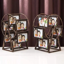 Rotating Ferris Wheel Picture Frame, Vintage 12 Photo Holder, Home Decor Gift