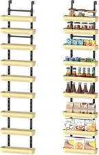 9-Tier Over Door Pantry Organizer Adjustable Storage Basket Hanging Spice Rack