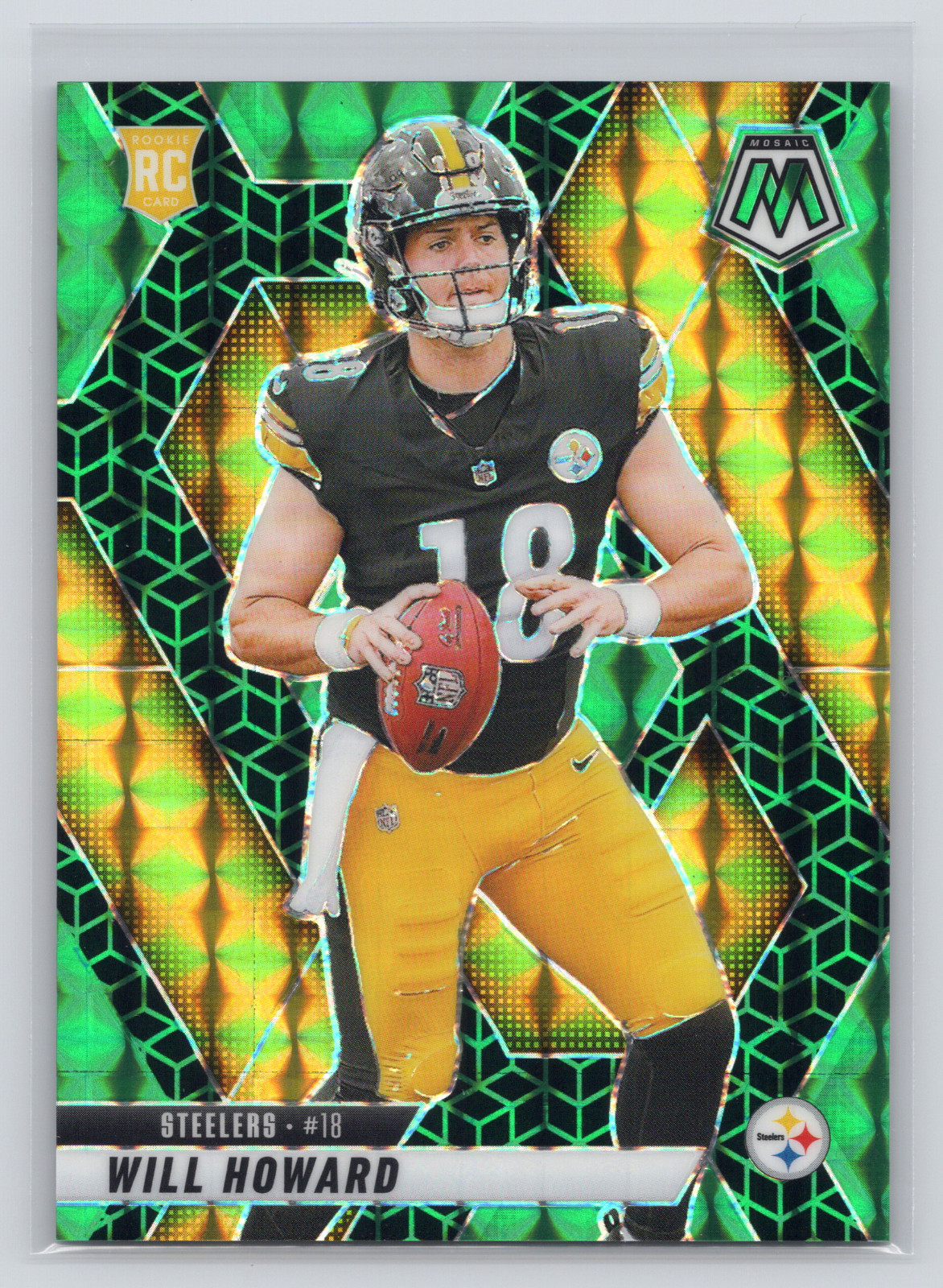 2025 Panini Mosaic #318 Will Howard Green Spectris Rookie 5/13 Steelers SSP RC