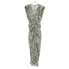 ISABEL MARANT 24SS GILYA DRESS Silk Dress RO0227FA B1J04I White Green 34