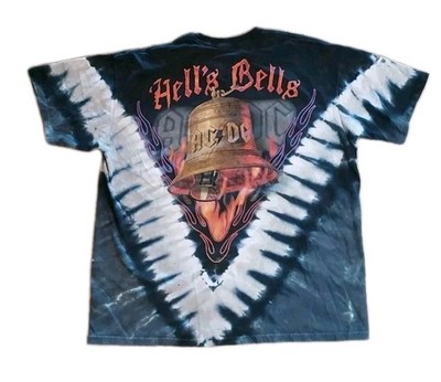 AC/DC ''Hells Bells''Size XL Liquid Blue Tie Dye T-shirt Mens Unisex Nice Print