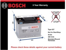 Battery fits SKODA CITIGO YETI KAMIQ SCALA FABIA RAPID PICK UP Bosch 027