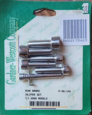 GARDNER-WESTCOTT CHROME REAR BRAKE CALIPER BOLT SET HARLEY DAVIDSON TOURING