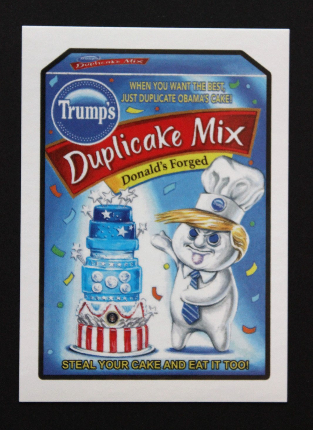 Trump's Duplicake Mix #13 Garbage Pail Kids Trumpocracy trading card — raw and PSA graded price guide