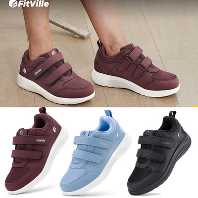 FitVille Schuhe Damen Extra Weit Senioren Walkingschuhe EasyTop StrapEase