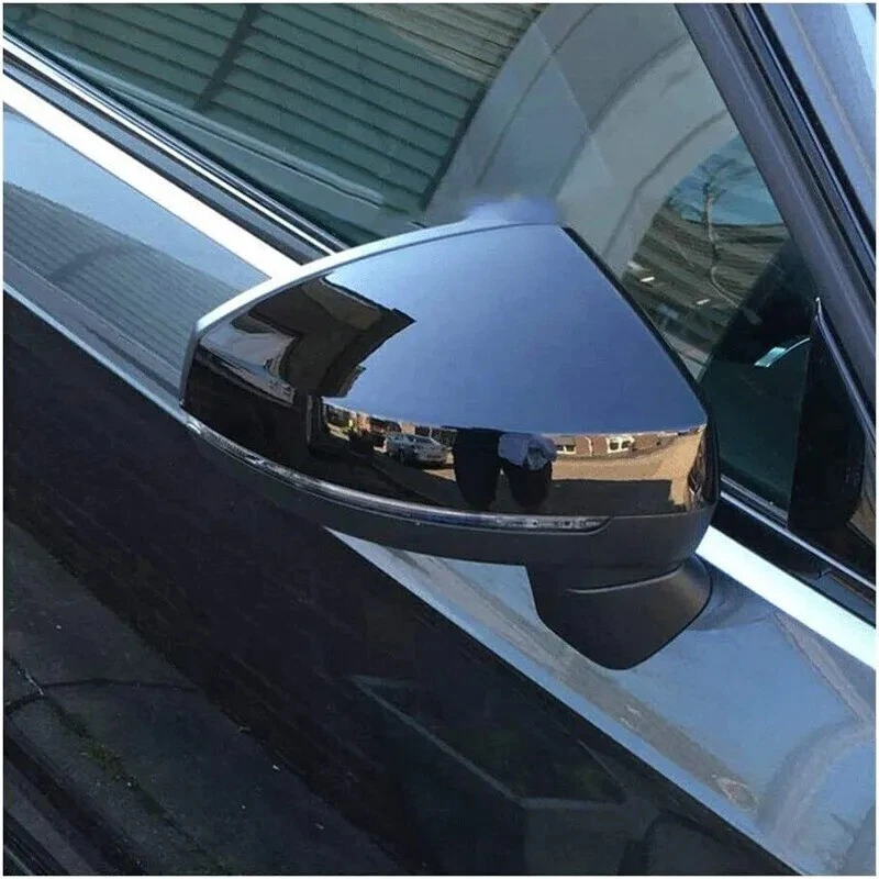 Tapa de cubierta de espejo retrovisor lateral negro brillante con asistencia de carril para Audi A3 S3 RS3 2014-2020 Foto 2 de 4