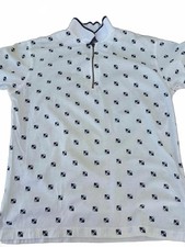 Vintage Reebok Golf Polo White Patterned S