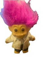 Vintage Russ Troll 5" Doctor Physician Suit Doll Pink Hair
