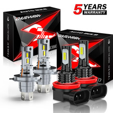 For Honda Civic 1999-2000 Combo 4x Led Headlight Fog Light Bulbs 6000k White