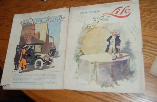 Life magazine Feb 18, 1909 James Montgomery Flagg Cover - early automobile ads