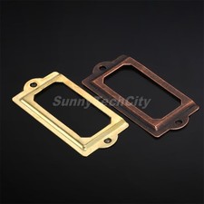 24x Retro Closet Medicine Drawer Label Tags Frame Handle File Name Card Holder