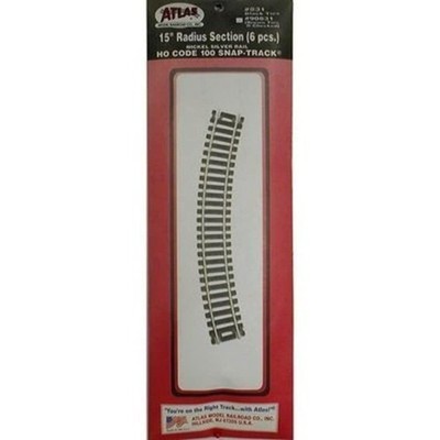 Atlas 831 Code 100 15'' Radius Snap-Track (6 Pcs.) (US IMPORT)