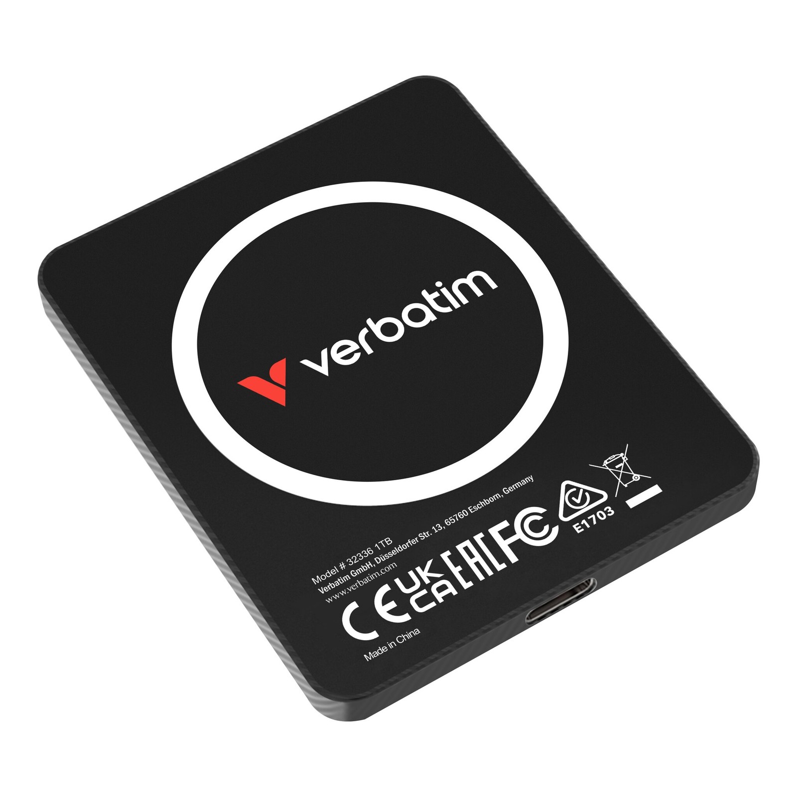 Verbatim SSD esterno SnapBack Ultra Slim 1TB USB tipo-C 20 Gbit/s Nero