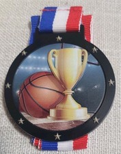 Lot 10 Basketball Award Medals w/ Red White Blue Ribbons Trophy Player Awards