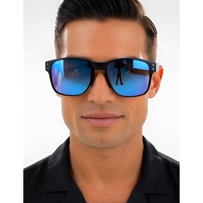 Polarized Blue Mirrored Lens Sunglasses Men Driving Fishing Shades Gafas Lentes