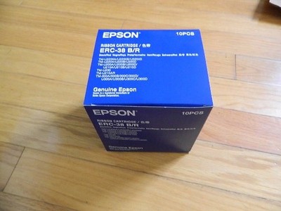 Genuine LOT 10 Epson ERC-38 B/R Ribbon Cartridge TM-200A/210A/220A/300A NEW SEAL