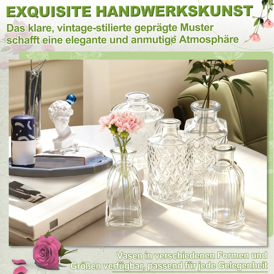 Glasflaschen Vasenset 32 Stück Mini Vasen Set Blumenvase Tischdeko Vase für Deko - Bild 4 von 4