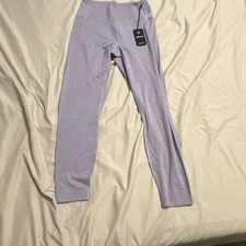 Womens Purple Solid High Rise Ankle Leggings ...