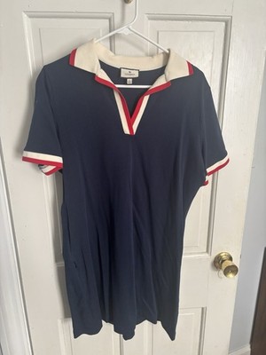 Tuckernuck Wright Polo Dress: Navy red and white  Short Sleeve W/Pockets /Large