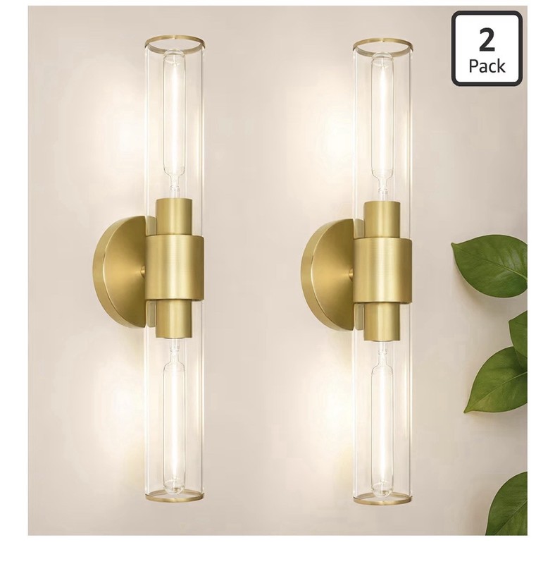 🟢Authentic Daunton🟢Wall Sconces Set of 2 Hardwired Brushed Gold Sconces Wall