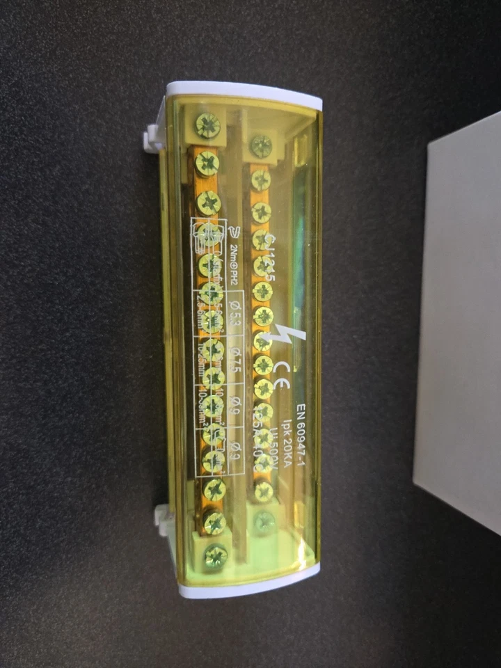 30-Position Terminal Bus Bar COPPER Wire Screw Grounding Strip CJ1215 500V 20KA - Image 3 of 4