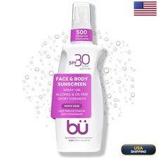b  SPF 30 Sunscreen Spray Face Body Ultrafine WOWmist TSA Travel Size White