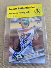 Chad Pinder Signed 2017 Topps Baseball Card Athletics BGS Coa