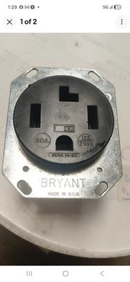 Bryant, 9430FR, 30 Amp, 125/ 250V, 14-30R, Straight Blade, Receptacle