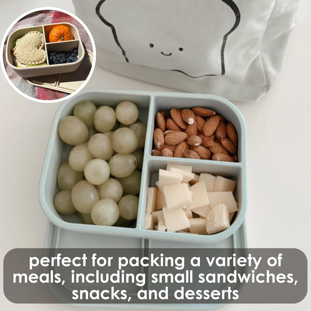 Blue Silicone Bento Lunch Box for Kids & Adults | Leakproof & Durable