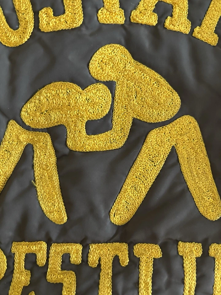 Jaqueta de luta Mustang costurada vintage, tamanho grande masculina - Imagem 3 de 4