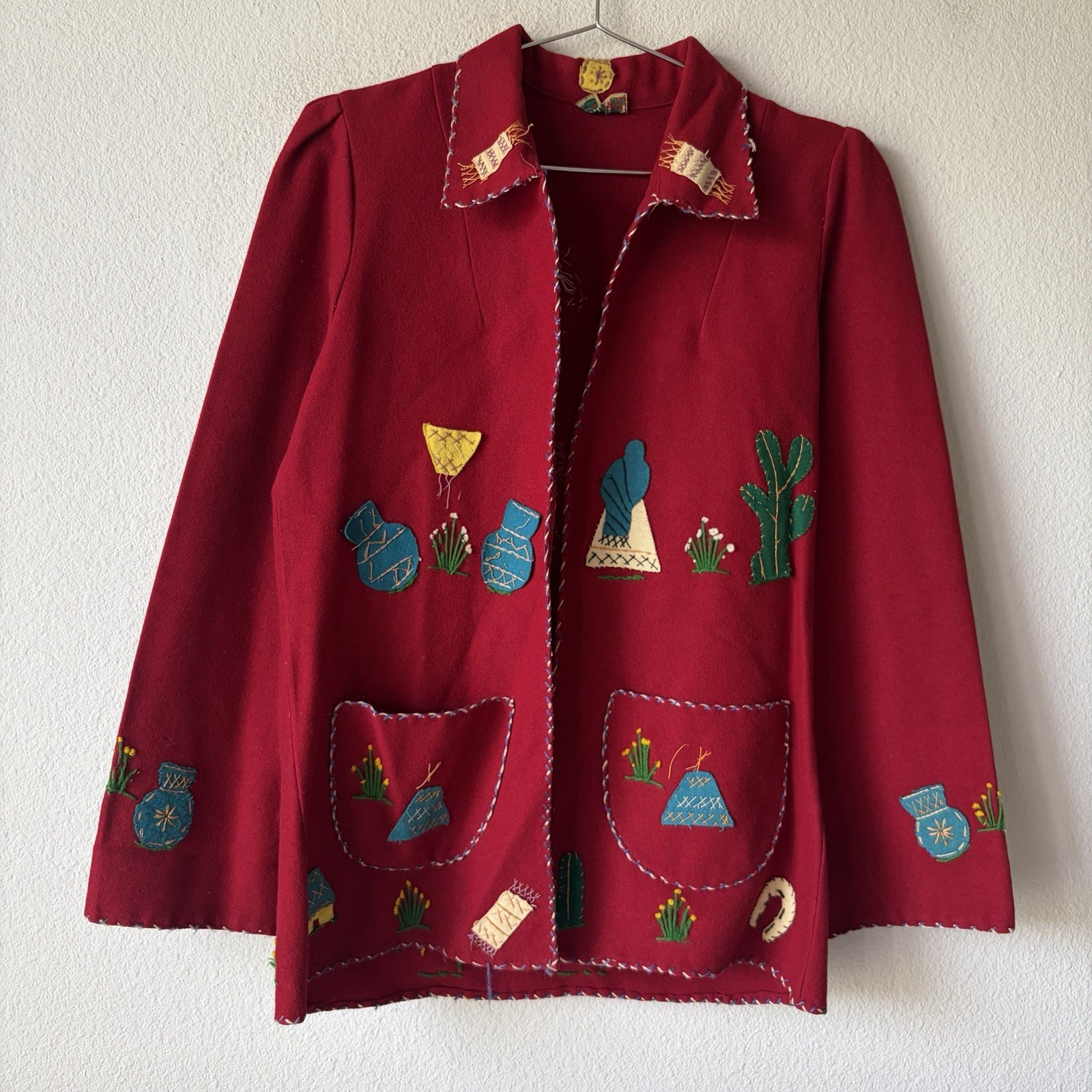 Vintage 40s 50s Mexican souvenir jacket tourist j… - image 1
