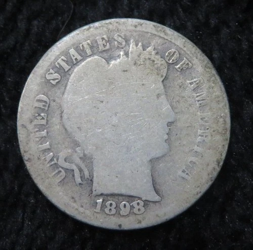 1898-S Barber Dime * Circulated * 90% Silver * 5900