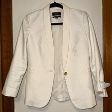 J.Crew Parke White One-Button Single-Breasted Notch Lapel Blazer Petites 0P