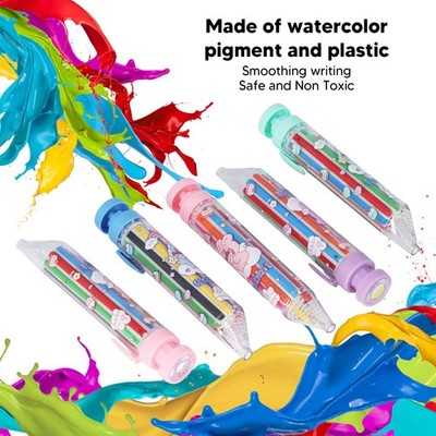 5x 8 Color Press Crayons Safe Bright Colors Simple Operation Refill Replaceable