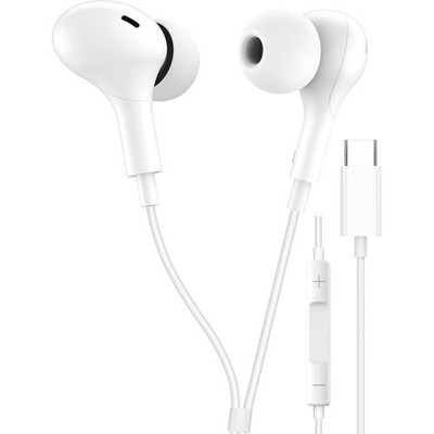 For iPhone 16 15 Pro Max iPad Pro Wired USB Type-C Stereo Earbuds Headphones