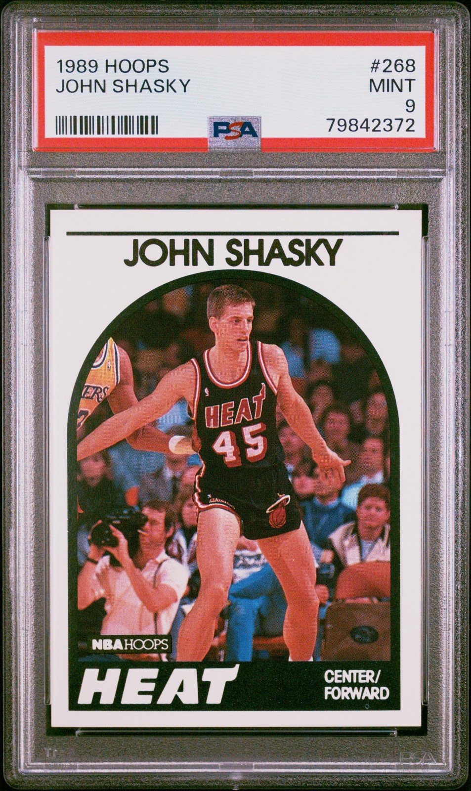 John Shasky #268 1989-90 Hoops Miami Heat PSA 9 MINT