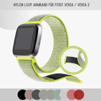 Für Fitbit Versa / Versa 2 Armband Nylon Band   Loop Klettverschluss Sportband