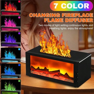 300ML Fireplace Aroma Diffuser Colorful Flame Fire Humidifier Premium Quality St