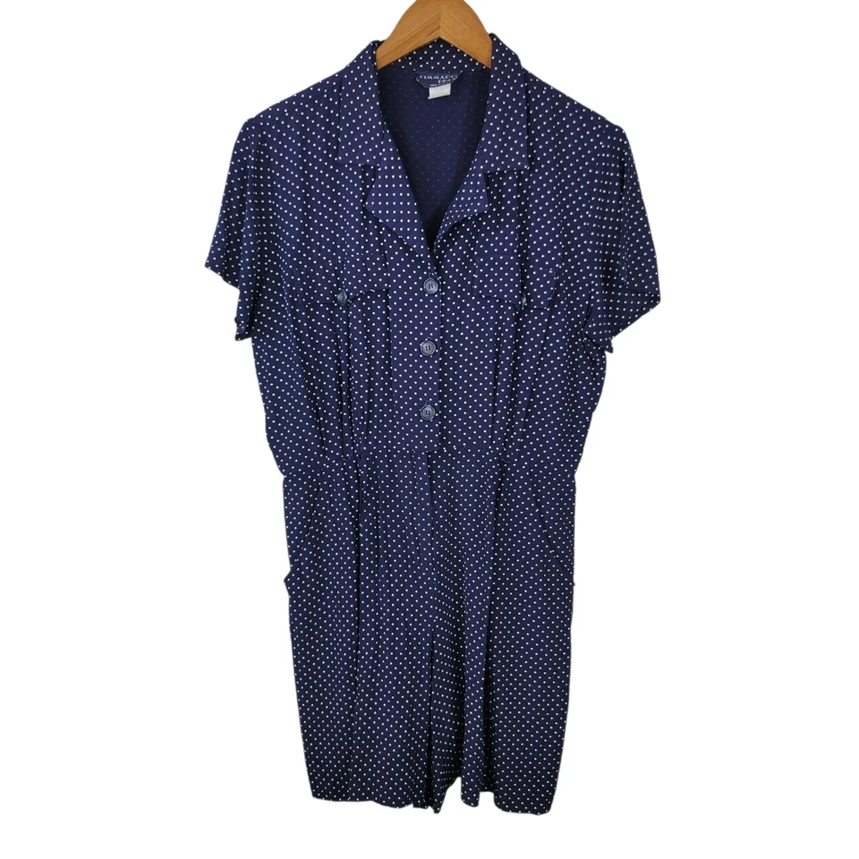 Mono corto vintage años 90 mameluco talla 12/14 azul marino bolsillos lunares  Foto 2 de 4