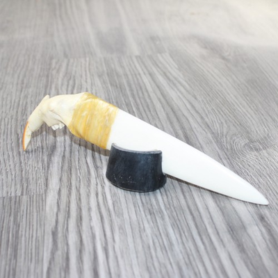 #ad #ad Beaver Jaw Handle Bone Blade Ornamental Knife #033765 Mountain Man Knife $40.31